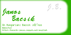 janos bacsik business card